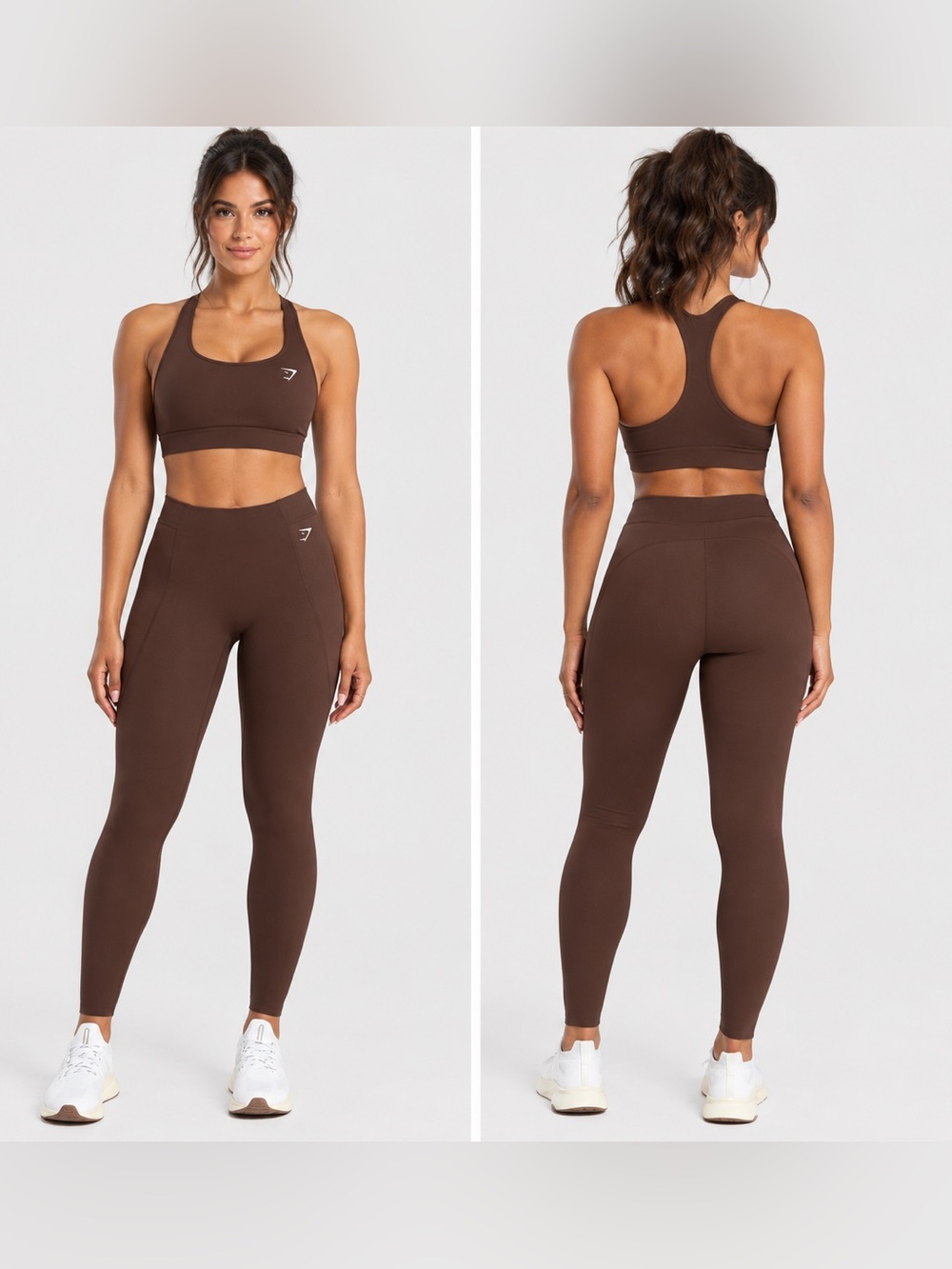 Gymshark Raw Cut Leggings Soft Brown Size Medium EUC